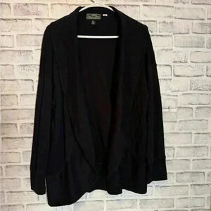 Lauren‎ Ralph Lauren Active Cardigan Womens Size M Black Cotton Open Front